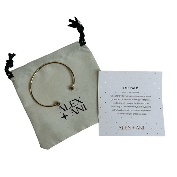 Alex and Ani Emerald Gold Cuff Bracelet - Picture 3 of 6